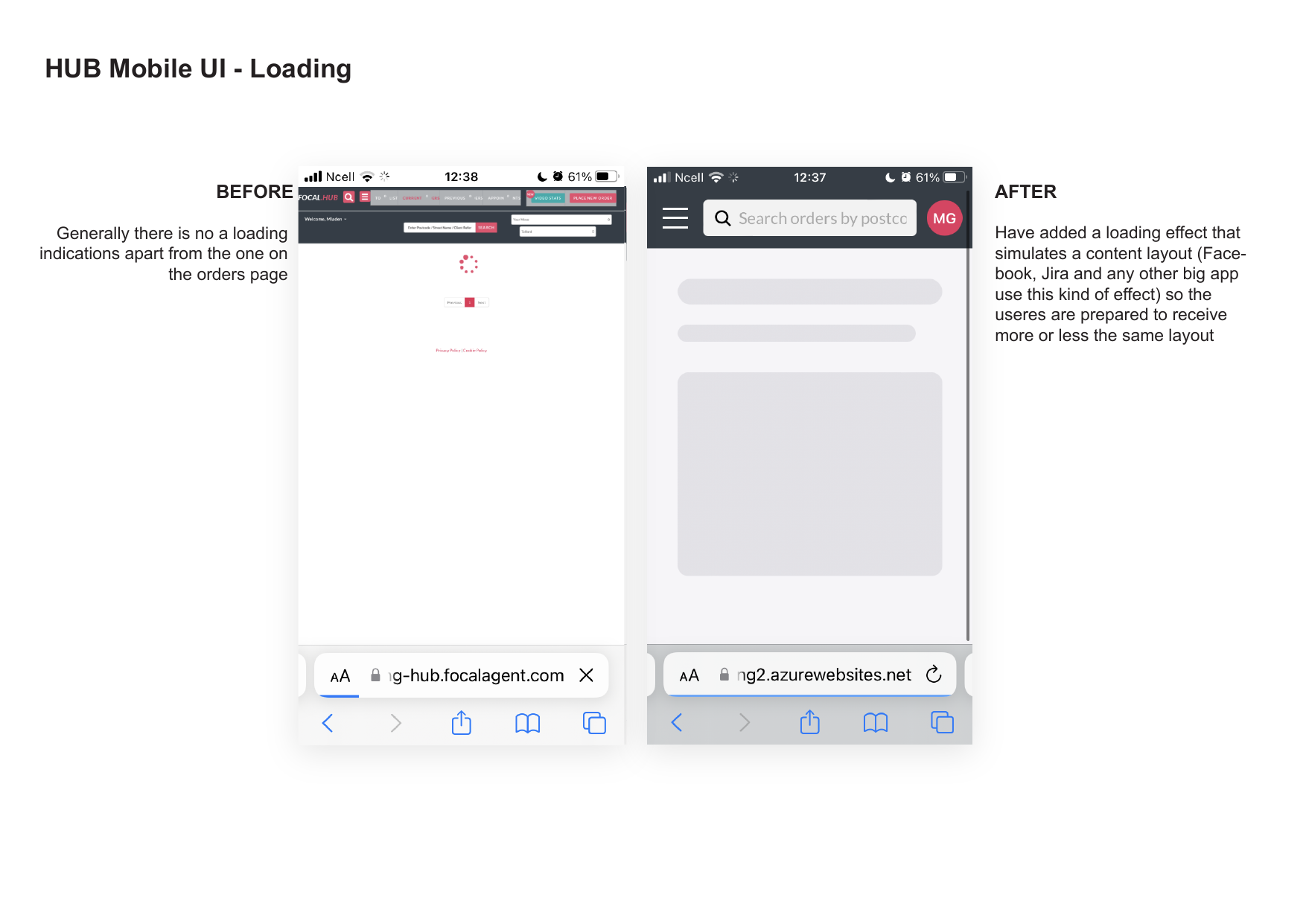 Before and After: Loading states