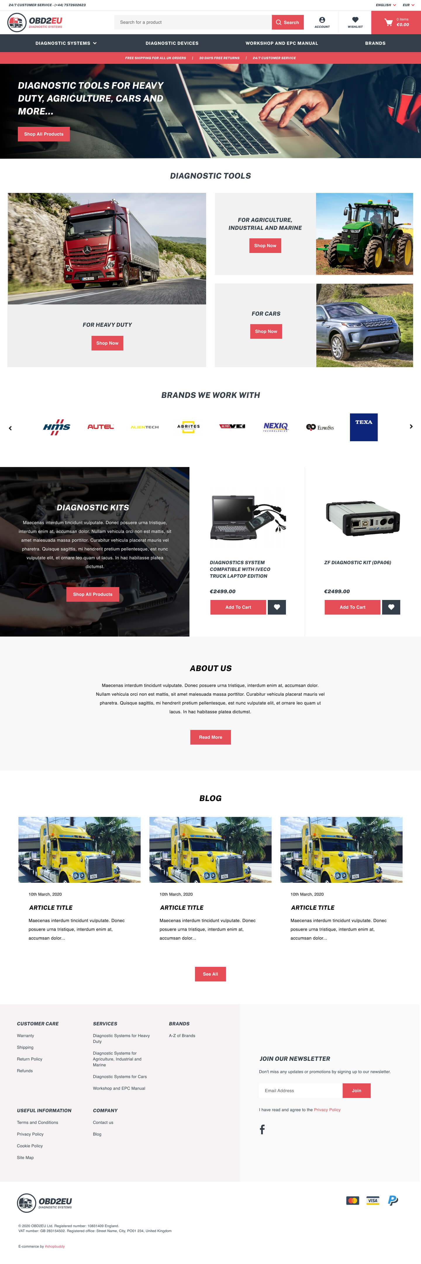 OBD2EU homepage redesign